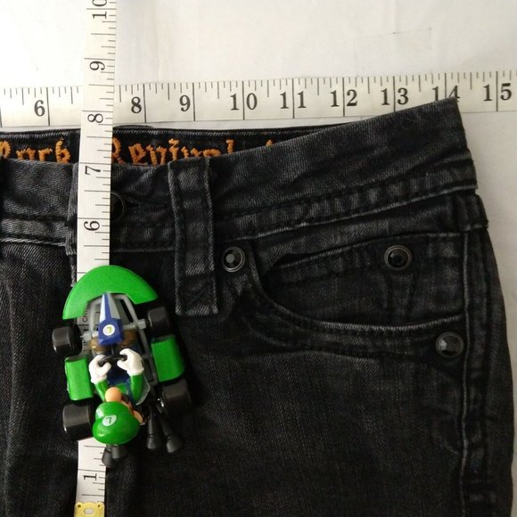 Rock Revival Kate Straight Fleur Style Skinny Jeans Black Tag Size 26 Fit 28X32 - Picture 8 of 12